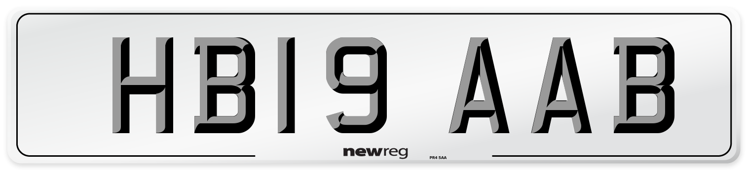 HB19 AAB Number Plate from New Reg
